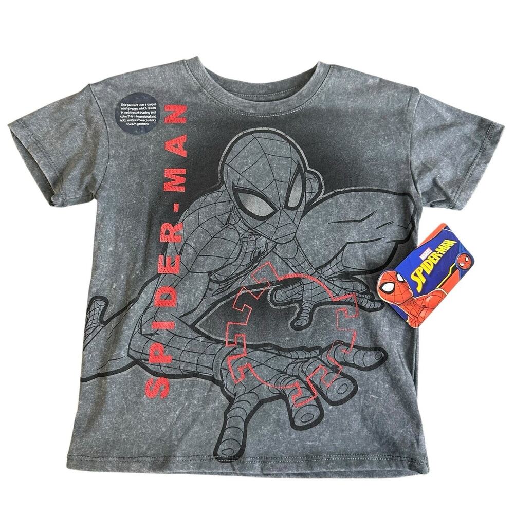 Spiderman Toddler Short Sleeve Grey Crewneck Tee 2T New